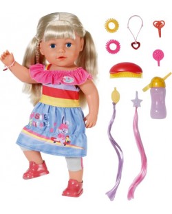 Кукла-бебе Zapf Creation, Baby Born - С дълга коса и аксесоари