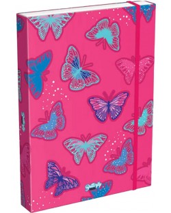 Кутия с ластик Lizzy Card Pink Butterfly - 33 x 24 x 5 cm