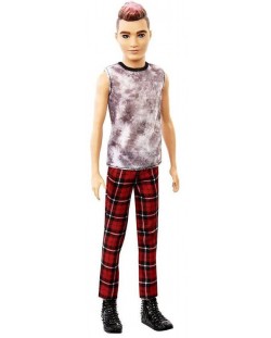 Кукла Barbie Fashionistas - 176, Кен, с кариран панталон и потник
