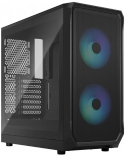 Кутия Fractal Design - Focus 2 RGB, mid tower, черна/прозрачна