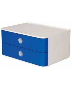 Кутия с 2 чекмеджета Han - Allison smart, синя