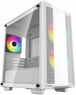 Кутия DeepCool - CC360 ARGB, mini tower, бяла/прозрачна
