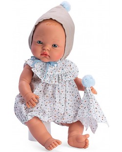 Кукла Asi Dolls - Бебе Алекс, с цветно боди и шапка с помпон, 36 cm