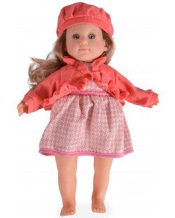Кукла Moni Toys - С розова рокля, жилетка и шапка, 46 cm