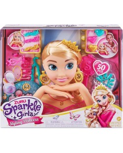 Кукла Funville Sparkle Girlz - Модел за прически и маникюр, Принцеса с корона, Deluxe