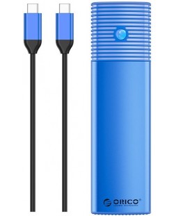 Кутия за SSD Orico - PWM2, M.2 M/B key, USB-C, 5Gbps, синя
