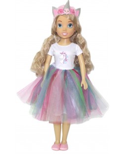 Кукла Bambolina - My lovely doll, с рокля на еднорог, 80 cm