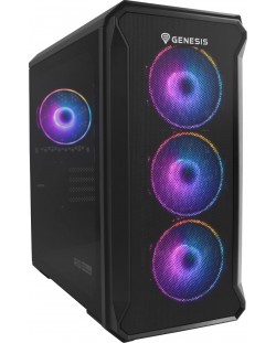 Кутия Genesis - Irid 503 ARGB V2, mini tower, черна/прозрачна