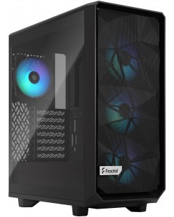 Кутия Fractal Design - Meshify 2 Compact RGB, mid tower, черна/прозрачна