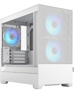 Кутия Fractal Design - Pop Mini Air RGB, mid tower, бяла/прозрачна