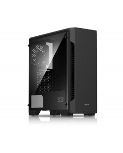 Кутия Zalman - ZM-S3, mid tower, черна/прозрачна