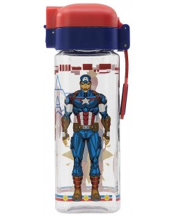 Квадратна бутилка за вода Stor - Avengers, 550 ml