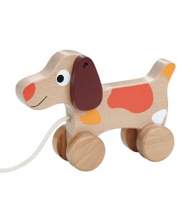 Дървена играчка за дърпане Lelin - Куче