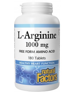 L-Arginine, 1000 mg, 180 таблетки, Natural Factors