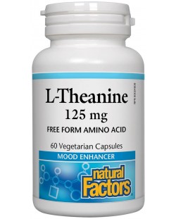 L-Theanine, 125 mg, 60 веге капсули, Natural Factors