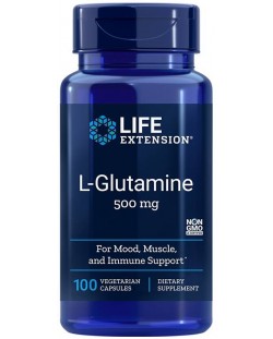 L-Glutamine, 500 mg, 100 веге капсули, Life Extension