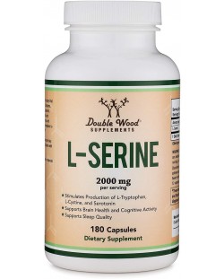 L-Serine, 180 капсули, Double Wood