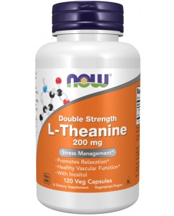 L-Theanine Double Strength, 120 капсули, Now