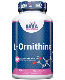 L-Ornithine, 500 mg, 60 капсули, Haya Labs