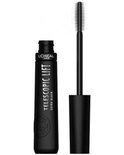 L'Oréal Спирала за удължени и извити мигли Telescopic Lift, Extra Black, 9.9 ml