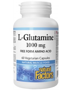 L-Glutamine, 1000 mg, 60 капсули, Natural Factors