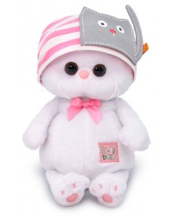Плюшена играчка Budi Basa - Коте Ли-Ли бебе, с шапка с котенце, 20 cm