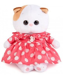 Плюшена играчка Budi Basa - Коте Ли-Ли, бебе, с рокля на точки, 20 cm