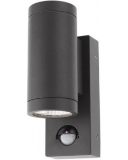 LED Външен аплик със сензор Smarter - Vince 9453, IP54, 240V, 2x3W, тъмносив