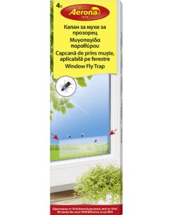 Ленти за прозорец Aerona - Без мирис, 4 броя, против мухи, прозрачни