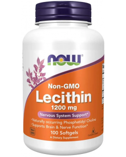 Lecithin, 1200 mg, 100 капсули, Now