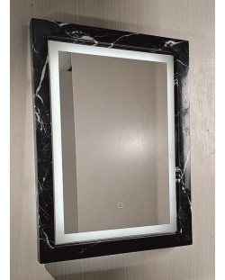 LED Огледало за стена Inter Ceramic - ICL 8060BM, 60 x 80 cm, черен мрамор