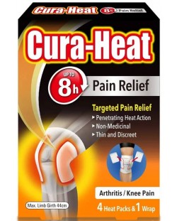 Лепенки при болки в коляното, 4 броя + 1 обвивка, Cura-Heat