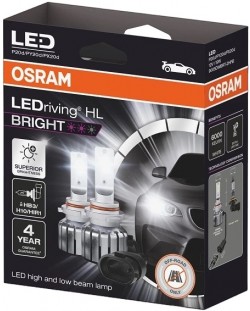 LED Автомобилни крушки Osram - LEDriving, HL Bright, HB3/H10/HIR1, 19W, 2 броя