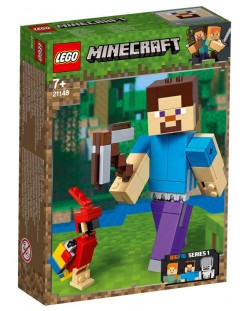 Конструктор Lego Minecraft - Голяма фигурка Стив с папагал (21148)