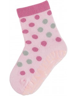 Летни детски чорапи със силиконова подметка Sterntaler - 25/26, 3-4 години, розови с точки