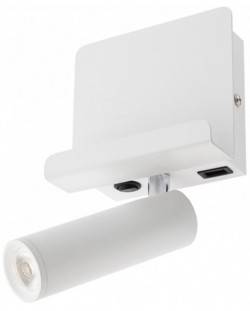 LED Аплик с ключ Smarter - Panel 01-3083, USB, IP20, 3.5W, бял мат