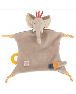 Мека играчка - кърпа Moulin Roty Les Papoums - Слон, 28 cm