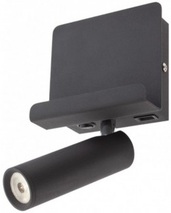 LED Аплик с ключ Smarter - Panel 01-3084, USB, IP20, 3.5W, черен мат