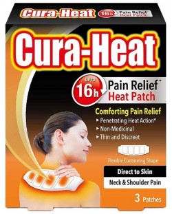 Лепенки при болки във врата и раменете, 3 броя, Cura-Heat