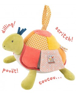 Мека играчка за активна гимнастика Moulin Roty Les Papoums – костенурка, 24 cm