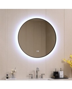 LED Огледало за стена Inter Ceramic - Лейла, 1855/80NEW, Ø80, черно