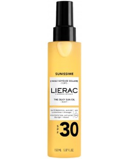 Lierac Sunissime Копринено слънцезащитно олио за тяло, SPF30, 150 ml