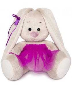 Плюшена играчка Budi Basa - Зайка Ми, бебе, с ярко лилава пола, 15 cm