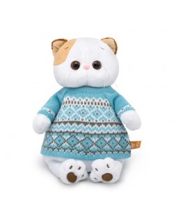 Плюшена играчка Budi Basa - Коте Ли-Ли, с пуловер, 24 cm