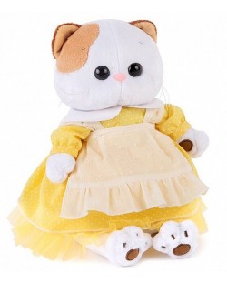 Плюшена играчка Budi Basa - Коте Ли-Ли, в жълта рокличка, 24 cm