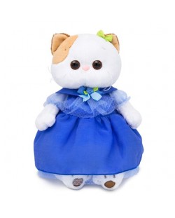 Плюшена играчка Budi Basa - Коте Ли-Ли, със синя рокля, 24 cm