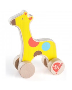 Дървена играчка за бутане Lucy&Leo - Жирафче