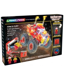 Светещ конструктор Laser Pegs Monster Rally - Огнена ярост