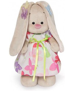 Плюшена играчка Budi Basa - Зайка Ми, с лятна рокля и пеперудки на ушите, 25 cm
