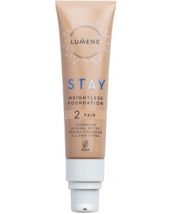 Lumene Минерален фон дьо тен Stay, 2 Fair, SPF30, 30 ml